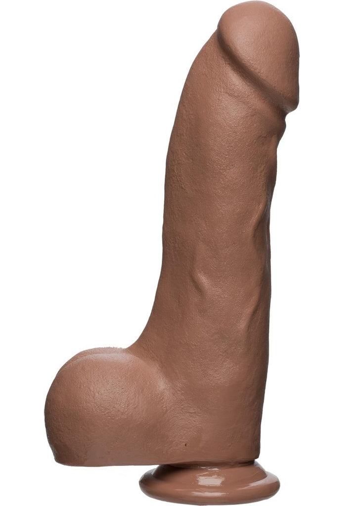 The D Master D Firmskyn Dildo with Balls - Brown/Caramel - 10.5in