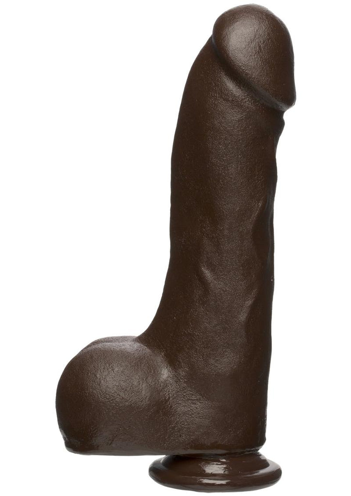 The D Master D Firmskyn Dildo with Balls - Black/Chocolate - 10.5in