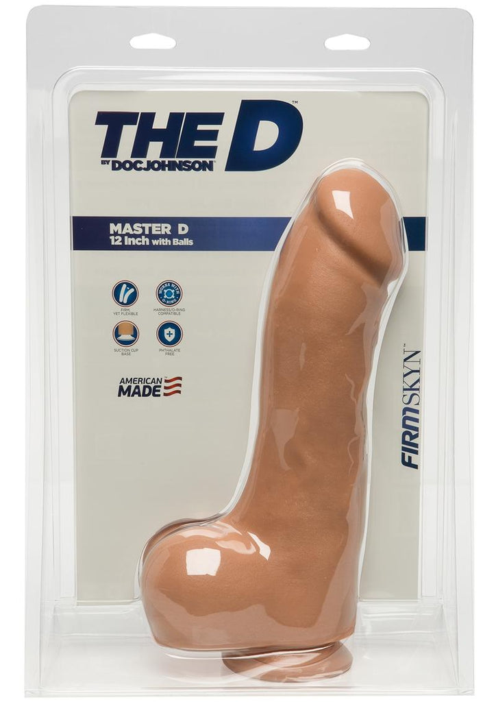 The D Master D Firmskyn Dildo with Balls - Flesh/Vanilla - 12in