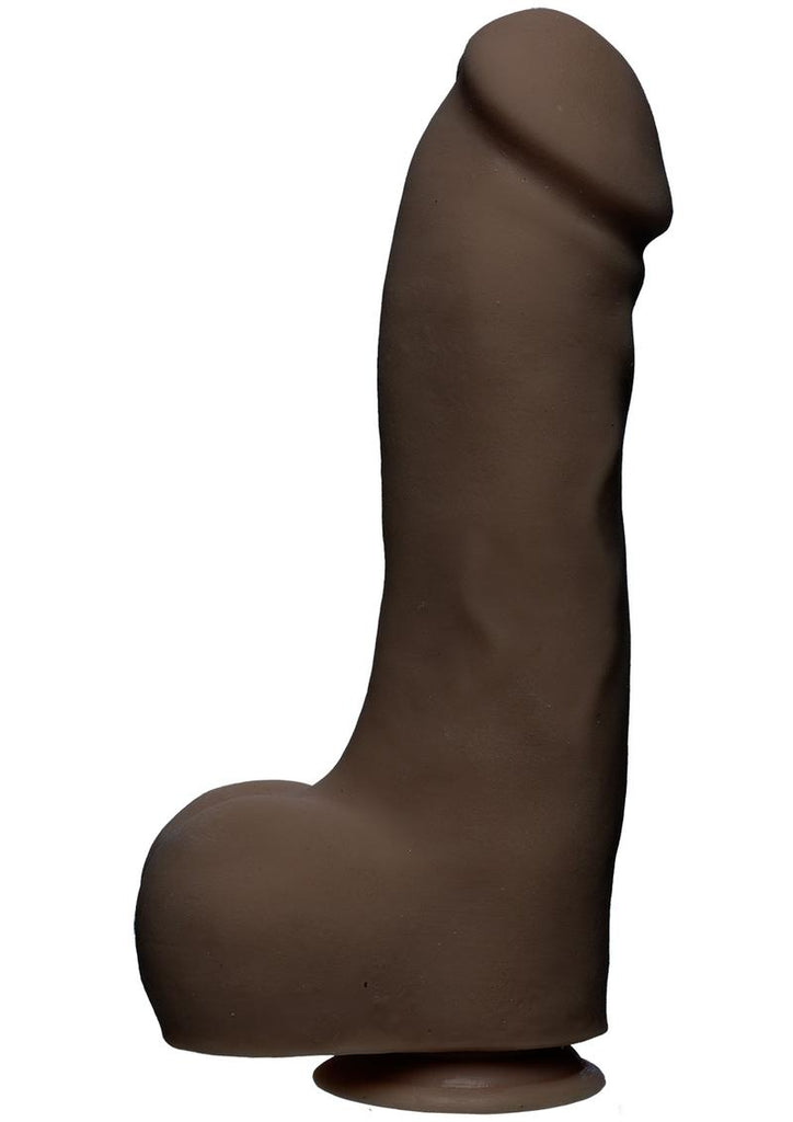 The D Master D Ultraskyn Dildo with Balls - Black/Chocolate - 12in