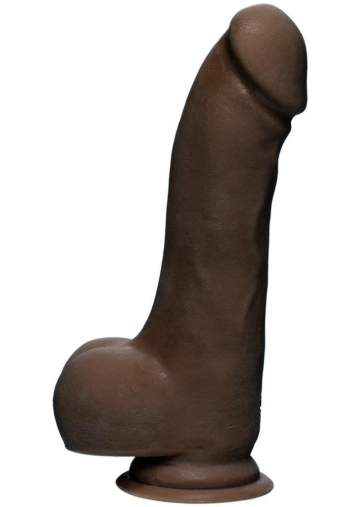 The D Master D Ultraskyn Dildo with Balls - Black/Chocolate - 7.5in