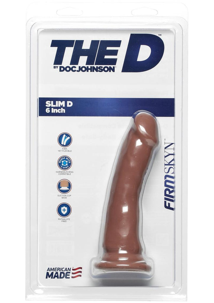 The D Slim D Firmskyn Dildo - Brown/Caramel - 6in