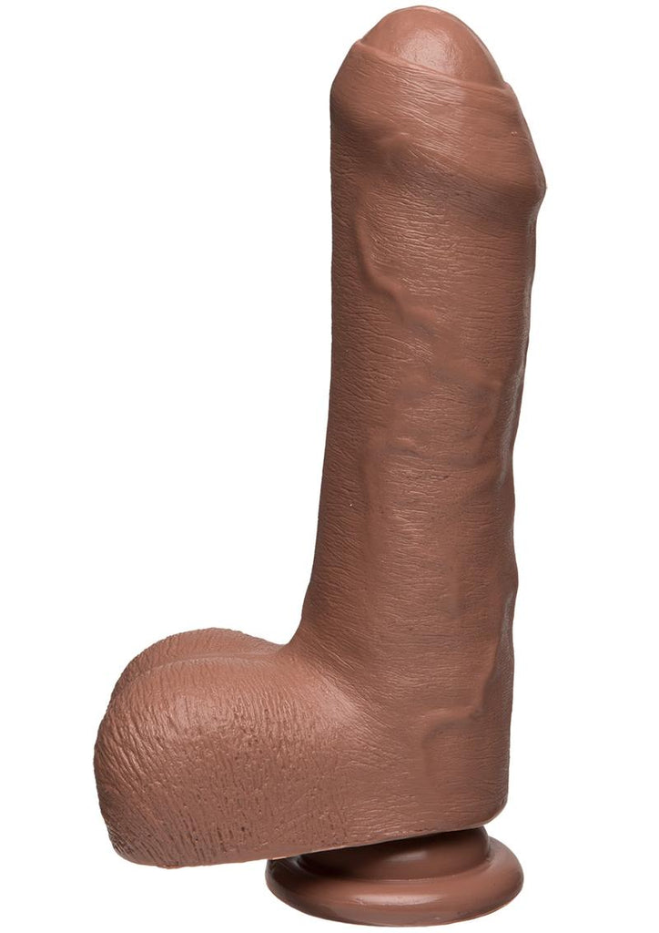 The D Uncut D Firmskyn Dildo with Balls - Brown/Caramel - 7in