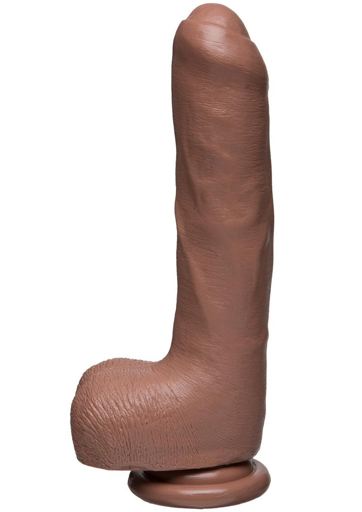 The D Uncut D Firmskyn Dildo with Balls - Brown/Caramel - 9in
