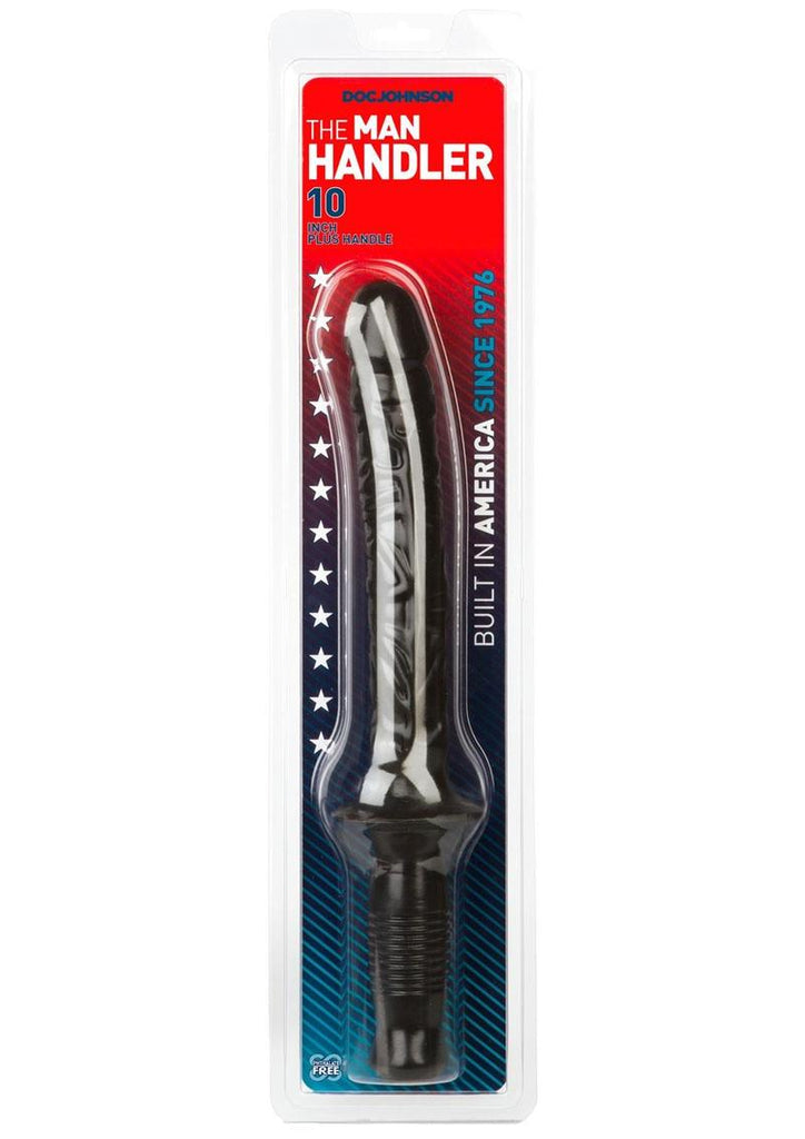 The Manhandler Dildo with Handle - Black - 10in