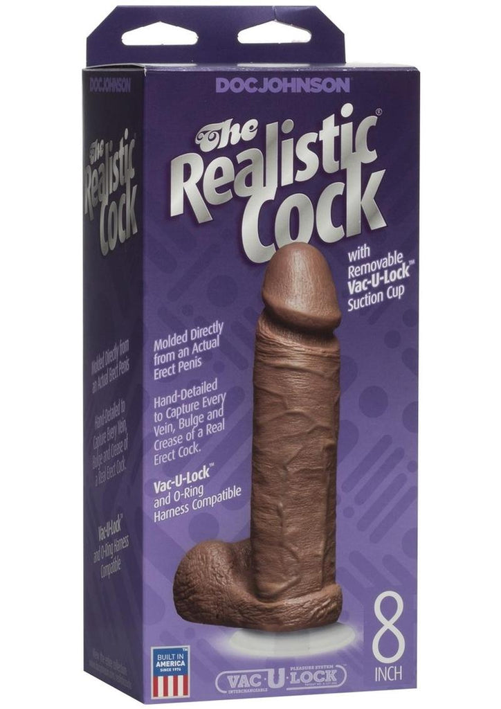 The Realistic Cock Dildo - Brown/Caramel - 8in