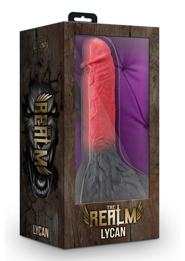 The Realm Lycan Silicone Lock On Werewolf Dildo - Black/Red