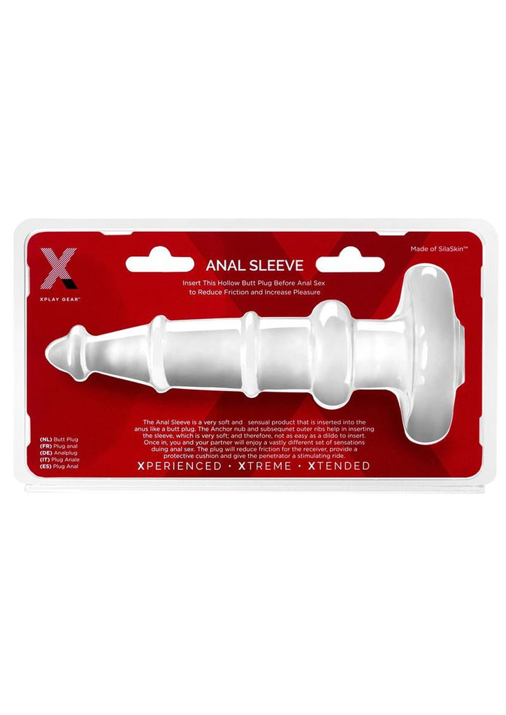 The Xplay Anal Sleeve Plug - Clear - 7in