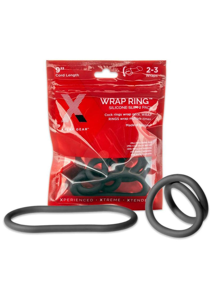 The Xplay Wrap Ring Silicone Slim - Black - 9in - 2 Pack
