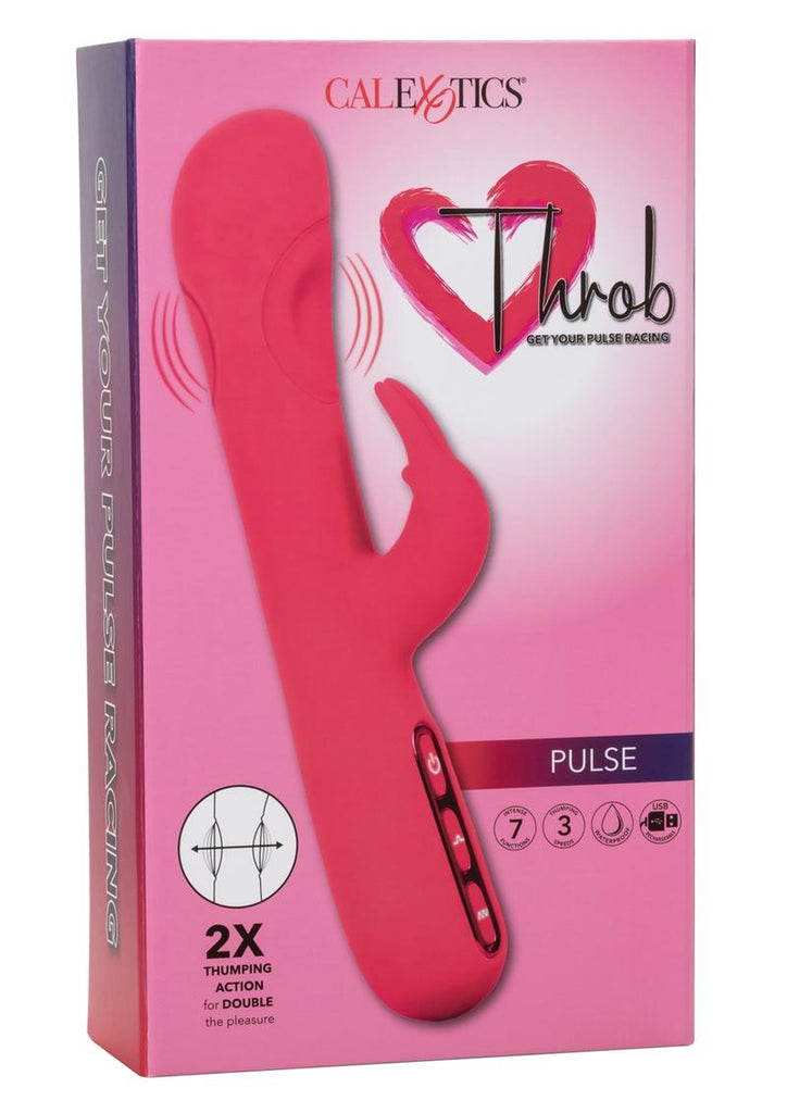 Throb Pulse Silicone Rechargeable Vibrating Rabbit - Pink