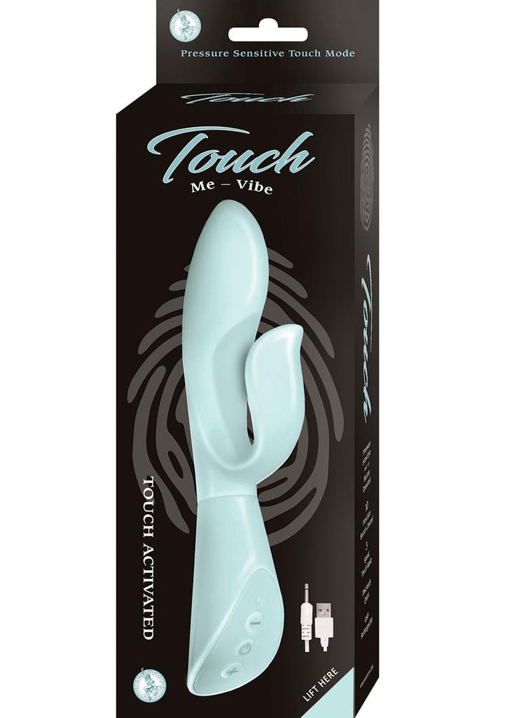 Touch Me Vibe Silicone Rechargeable Vibrator - Aqua/Blue