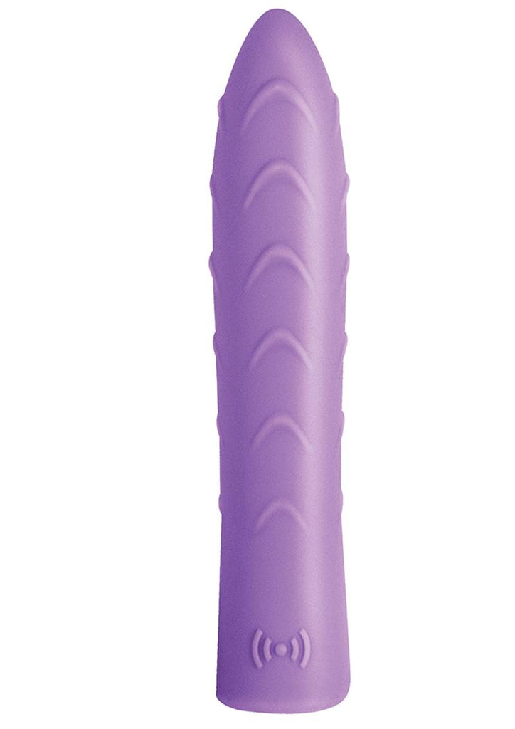 Touch The Wave Silicone Rechargabel Ribbed Bullet Vibrator - Lavender/Purple