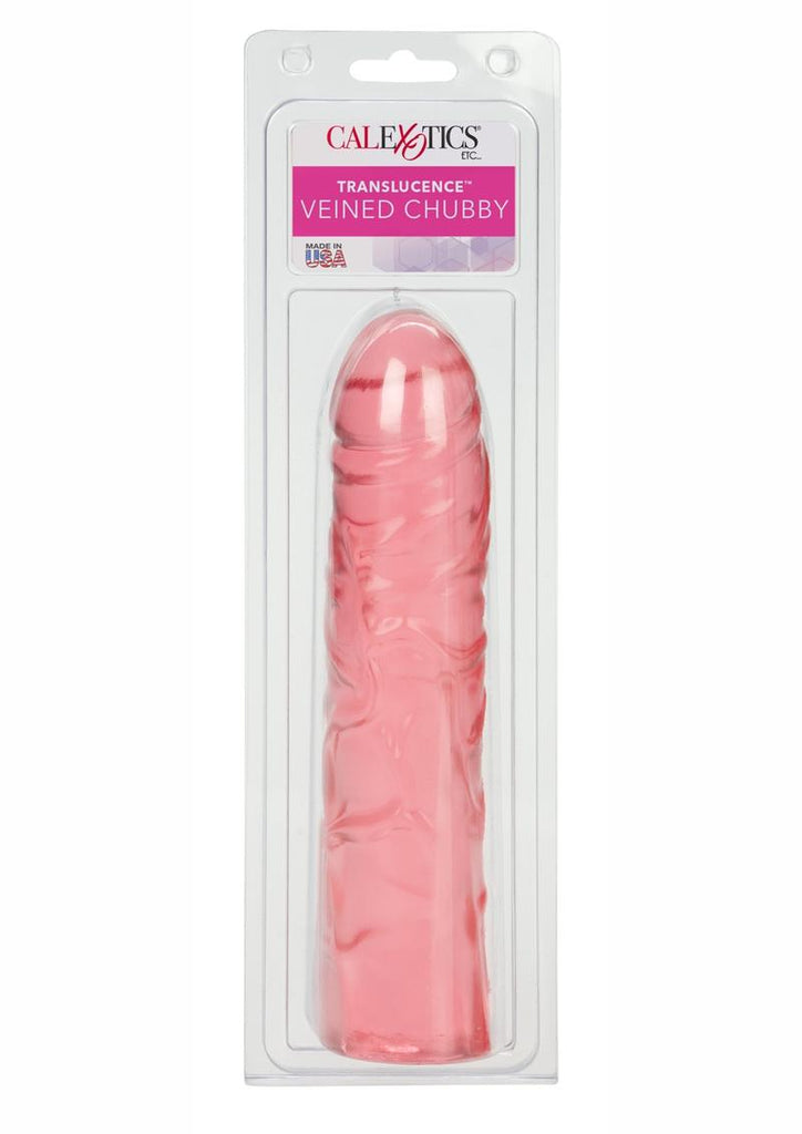 Translucence Veined Chubby Dildo - Pink - 8.5in