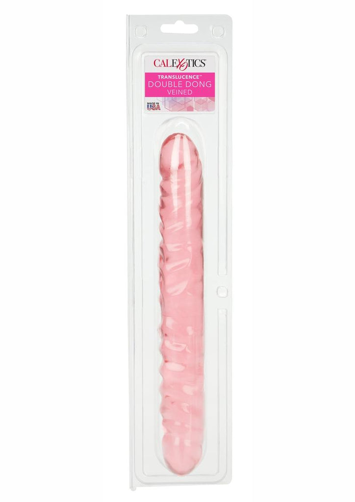 Translucence Veined Double Dildo - Pink - 12in