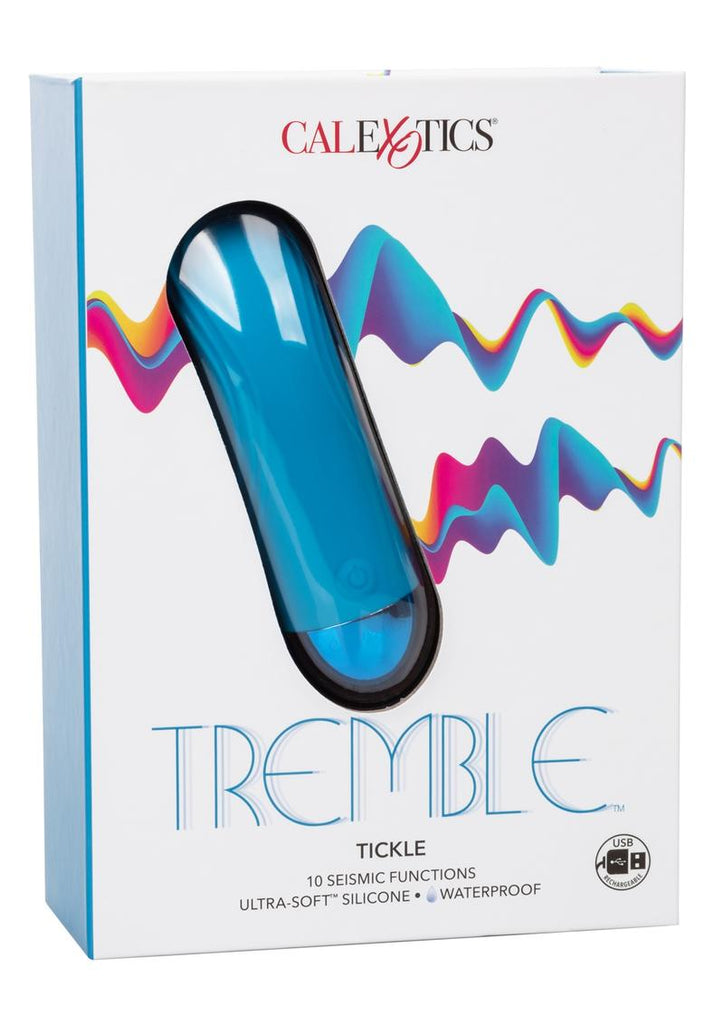 Tremble Tickle Rechargeable Silicone Vibrating Flickering Massager - Blue