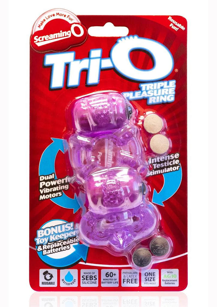 Tri-O Triple Pleasure Ring - Purple