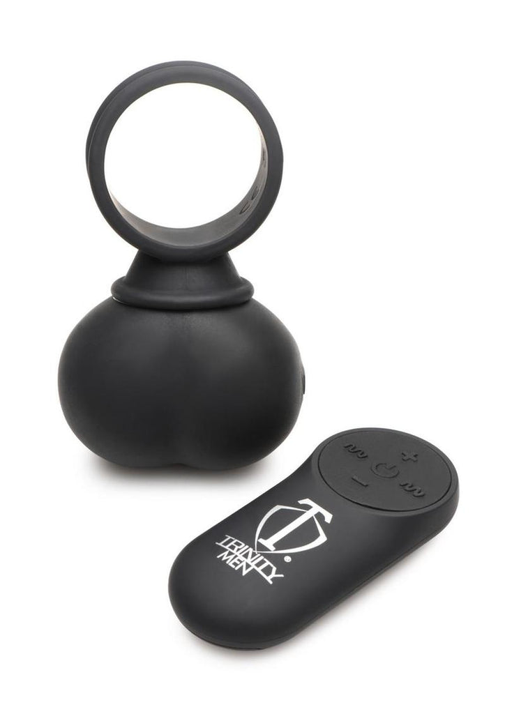 Trinity Men 28x Rechargeable Silicone Vibrating Balls with Remote - Black - Large