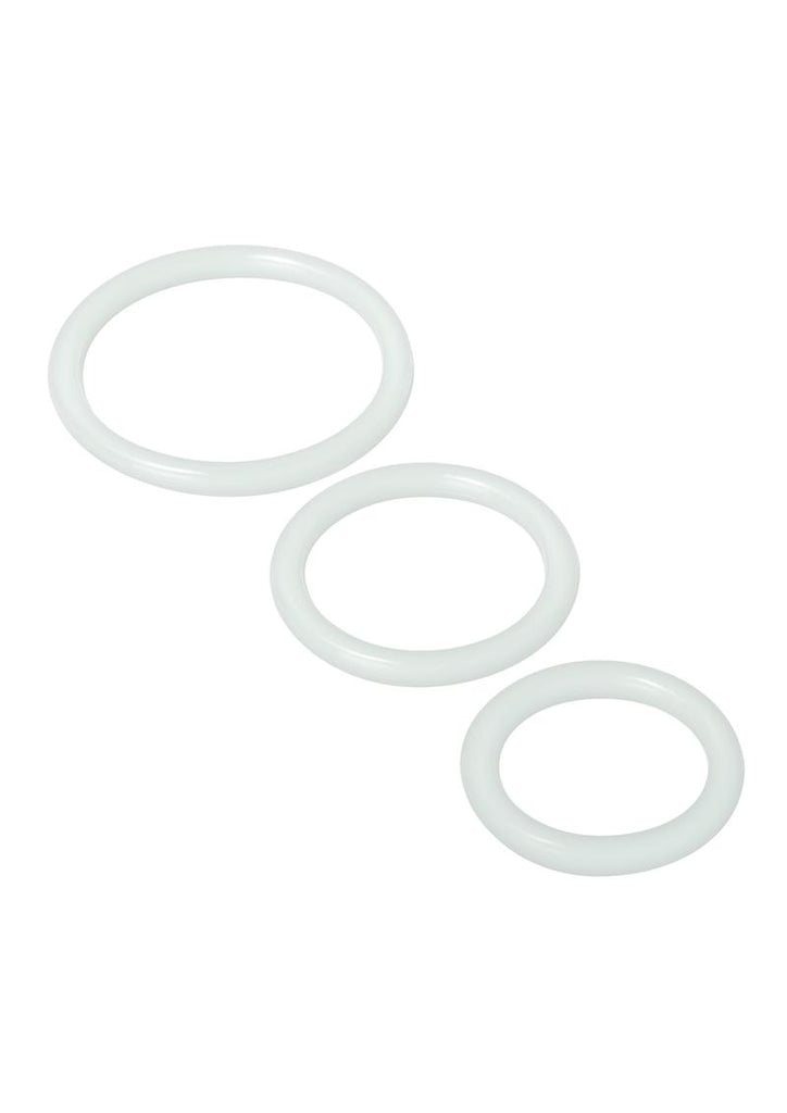 Trinity Men Silicone Cock Rings - Clear - 3 Pack