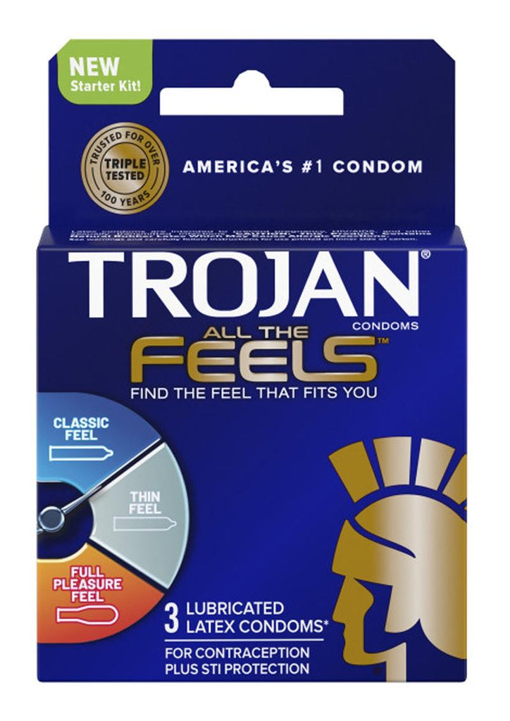 Trojan All The Feels Latex Lubricated Condoms - 3 Pack