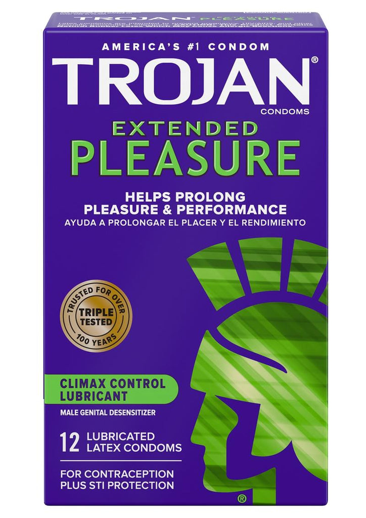 Trojan Condom Pleasures Extended Climax Control Lubricant - 12 Pack