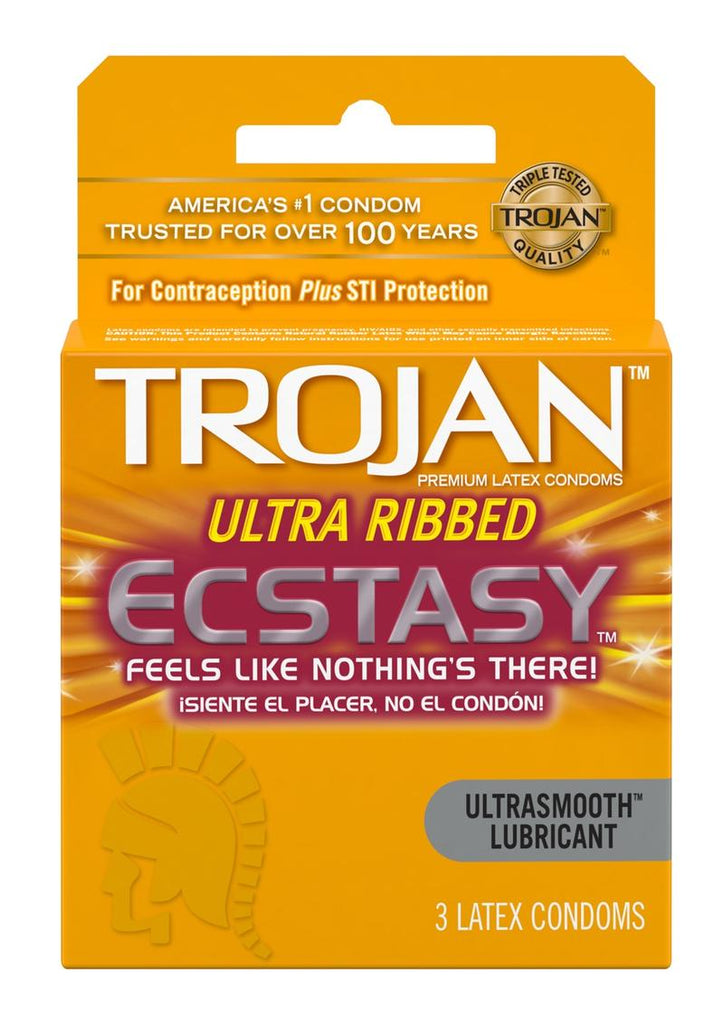 Trojan Condom Stimulations Ecstasy Lubrciated - 2 Pack