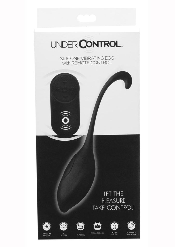 Under Control Rechargeable Silicone Vibrating Egg with Remote Control - Black