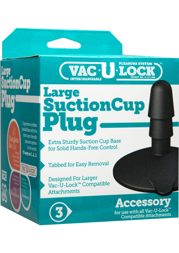Vac U Lock Large Suction Cup Plug Accessory - Black - Large