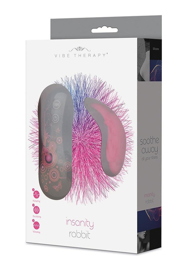 Vibe Therapy Insanity Silicone Rabbit Vibrator Waterproof - Black/Pink