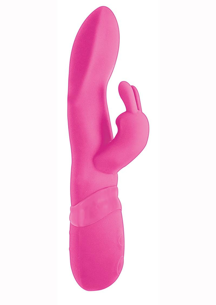Vibes Of New York Contoured Rabbit Massager Rechargeable Silicone Vibrator - Pink