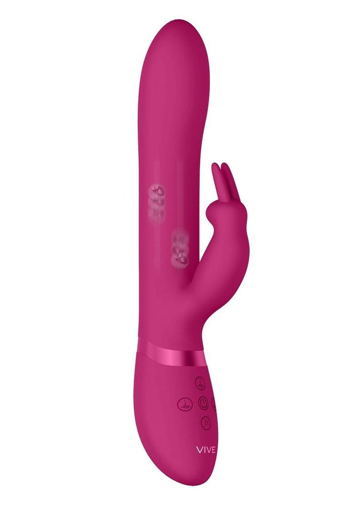 Vive Amoris Rechargeable Silicone Beaded Rabbit Vibrator - Pink
