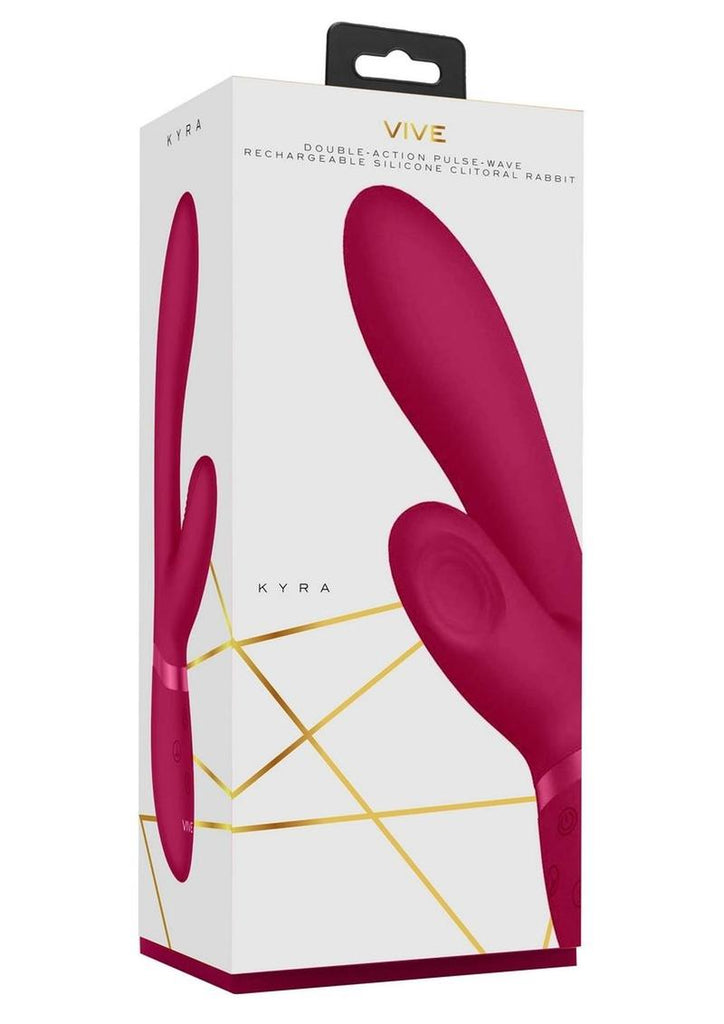 Vive Kyra Pulse Wave Rechargeable Silicone Clitoral Rabbit Vibrator - Pink