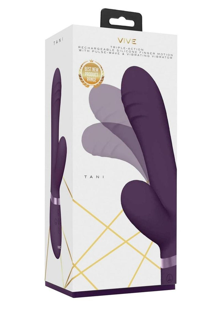 Vive Tani Rechargeable Silicone Finger Motion with Pulse Wave Vibrator - Purple