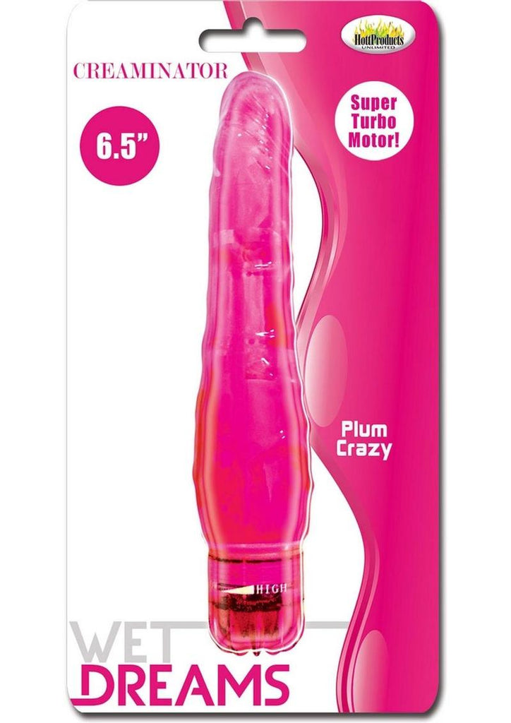Wet Dreams Creaminator Vibrating Dong - Pink/Pink Passion - 6.5in