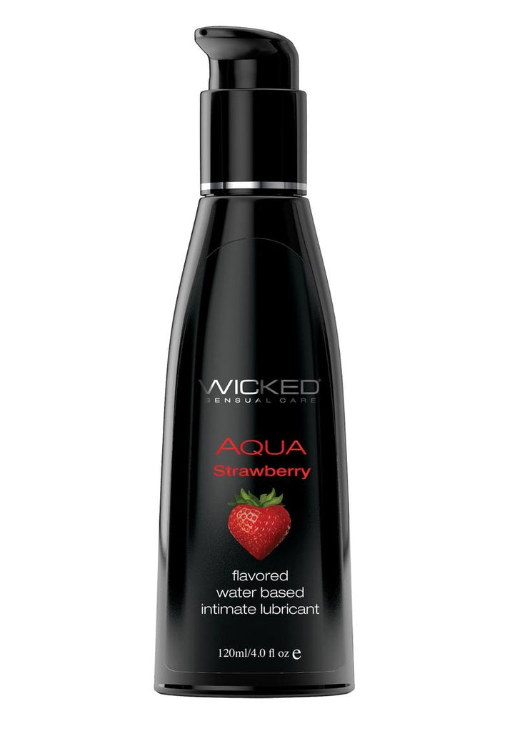 Wicked Aqua Water Based Flavored Lubricant Strawberry - 4oz