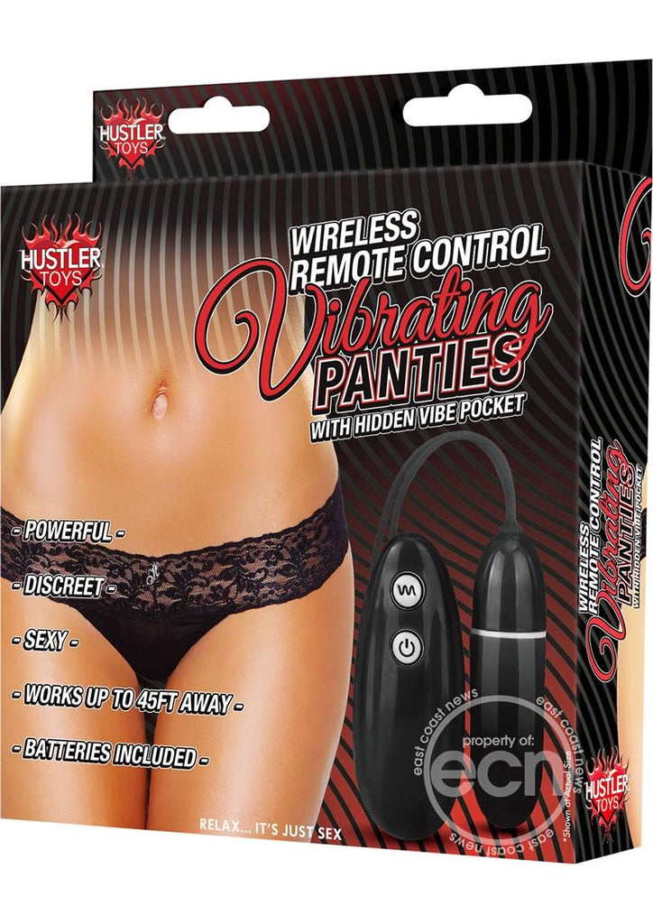 Wireless Remote Control Vibrating Panties Panty Vibe - Black - Large/Medium