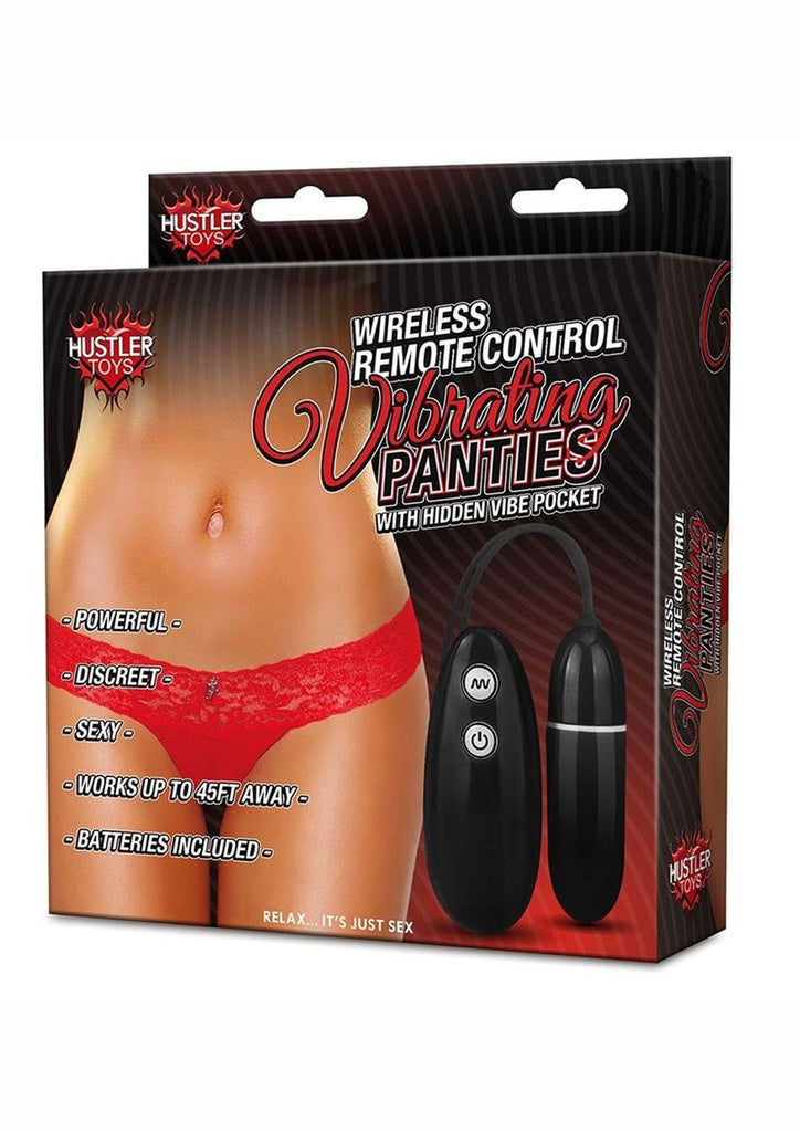 Wireless Remote Control Vibrating Panties Panty Vibe - Red - Large/Medium