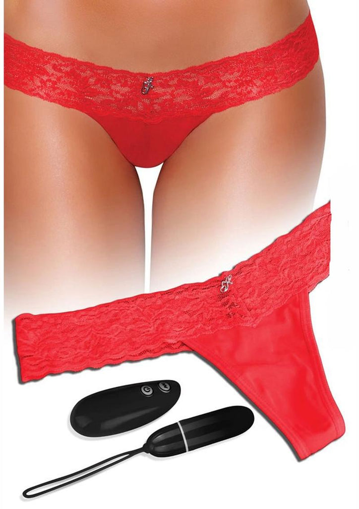 Wireless Remote Control Vibrating Panties Panty Vibe - Red - Medium/Small