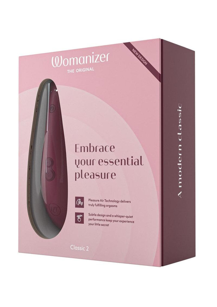 Womanizer Classic 2 Rechargeable Silicone Clitoral Stimulator - Bordeaux/Red