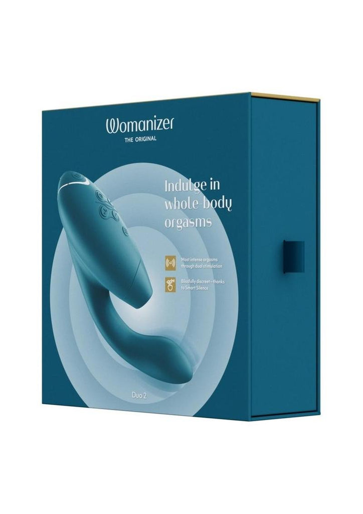 Womanizer Duo 2 Silicone Rechargeable Clitoral and G-Spot Stimulator - Green/Petrol