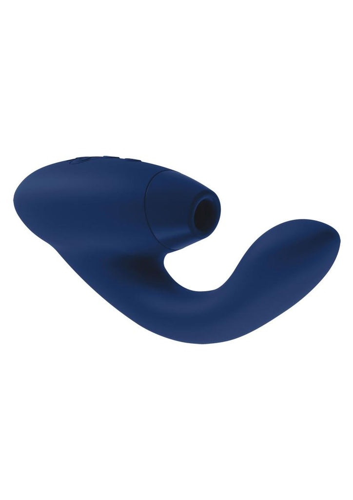 Womanizer Duo Silicone Rechargeable Clitoral and G-Spot Stimulator - Blue/Blueberry