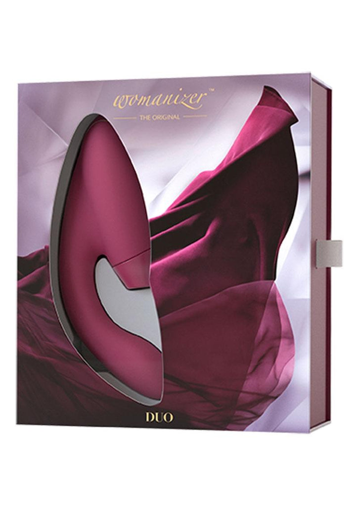 Womanizer Duo Silicone Rechargeable Clitoral and G-Spot Stimulator - Bordeaux/Red