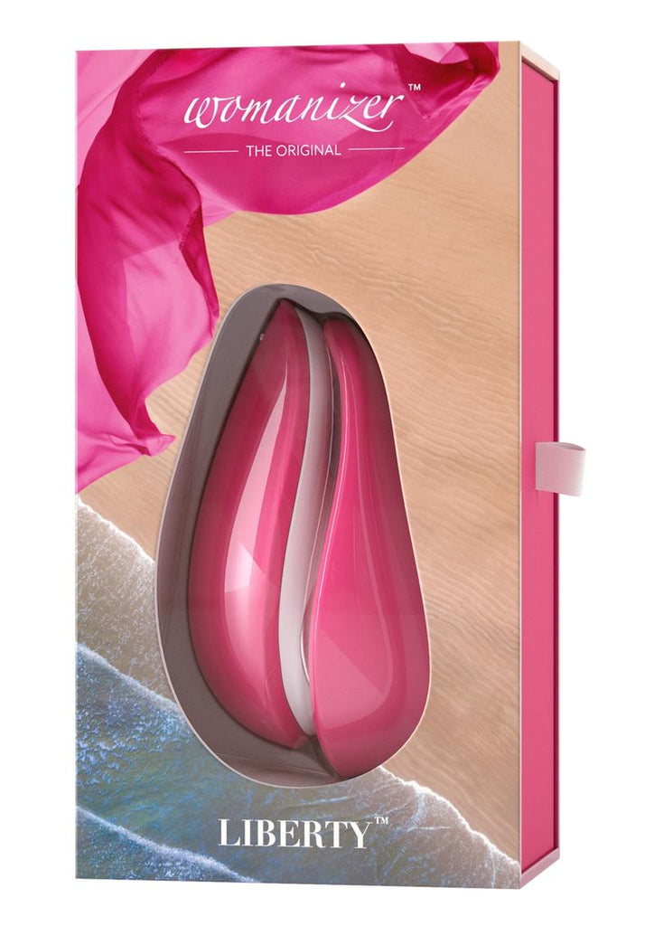Womanizer Liberty Silicone Rechargeable Clitoral Stimulator - Pink/Pink Rose