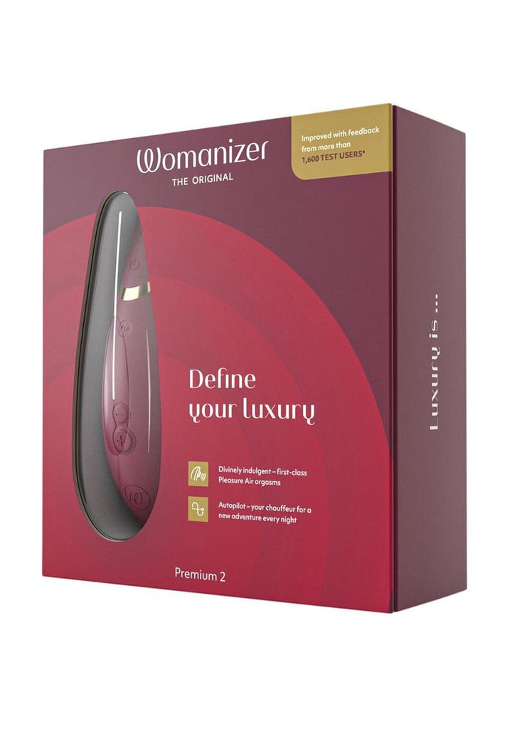 Womanizer Premium 2 Rechargeable Silicone Clitoral Stimulator - Bordeaux/Red