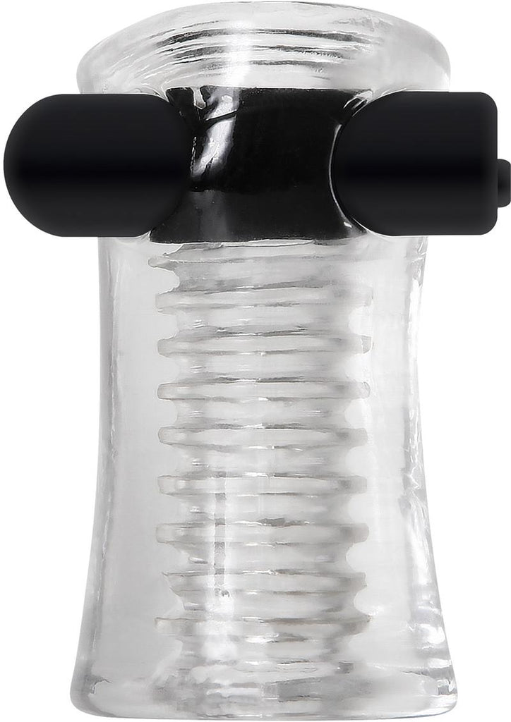 Zero Tolerance Pop Compact Textured Stroker with Rechargeable Bullet and DVD Download - Black/Clear