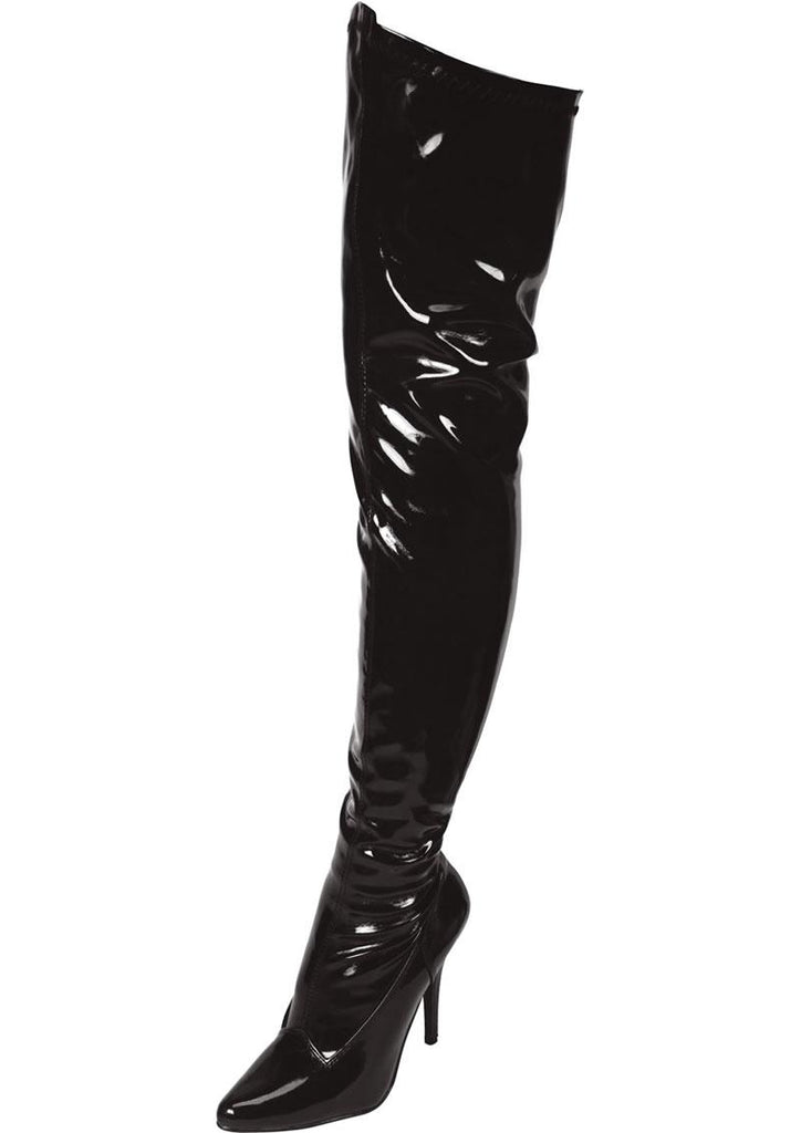 3in. Black Thigh High Boot - Black - Size 6