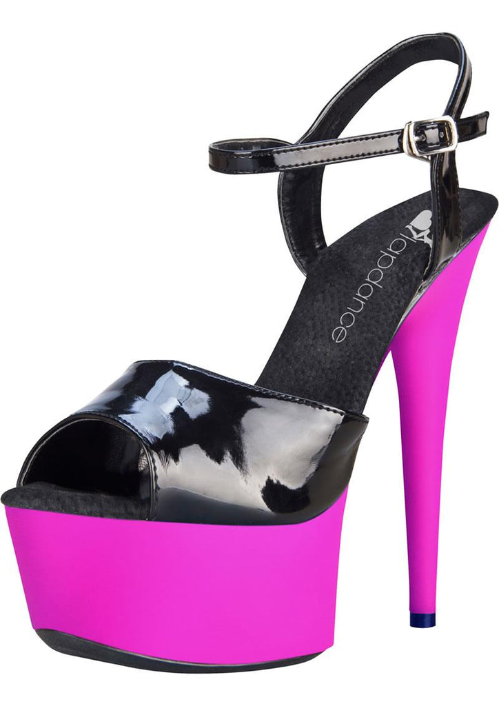 6in. Black and Pink UV Sandal with Strap - Black/Pink - Size 6