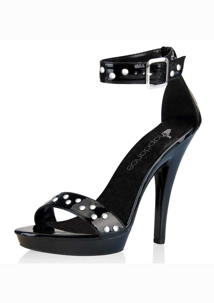 6in. Black Ankle Strap Sandal with Stud Detail - Black - Size 6