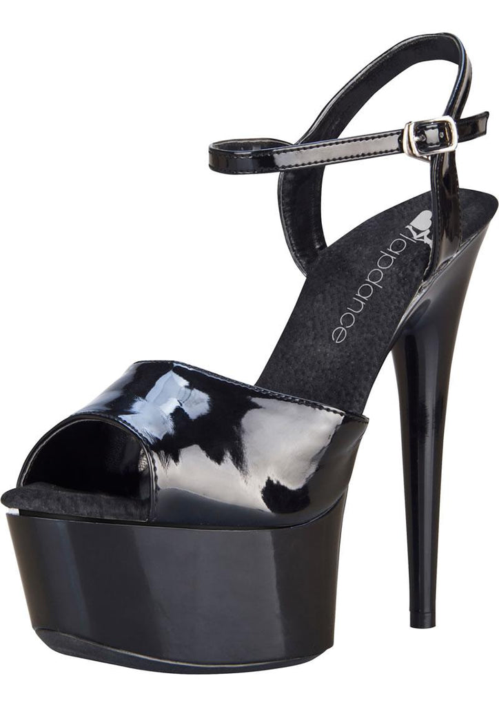 6in. Black Platform Sandal with Strap - Black - Size 6