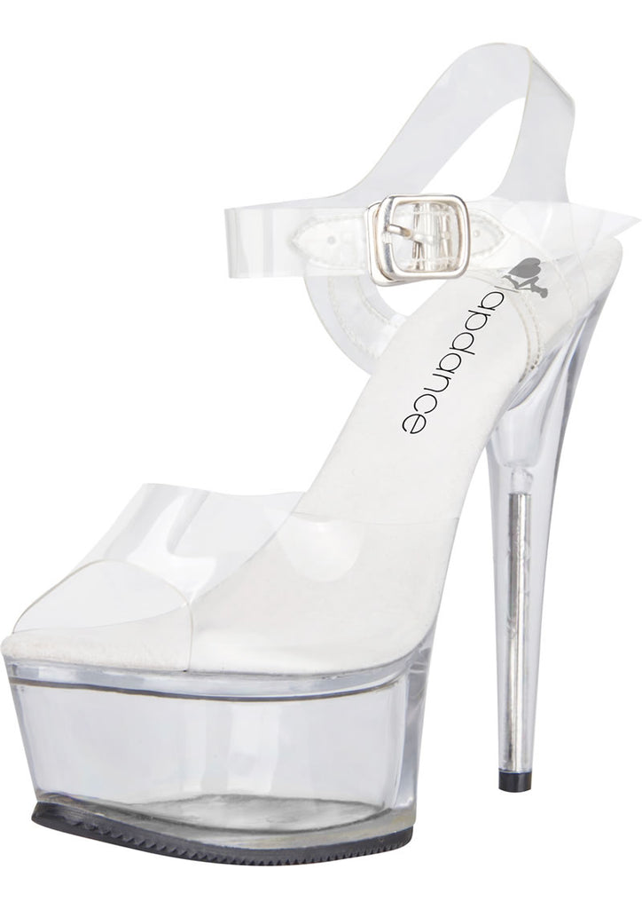 6in. Clear Platform Sandal with Strap - Clear/White - Size 12