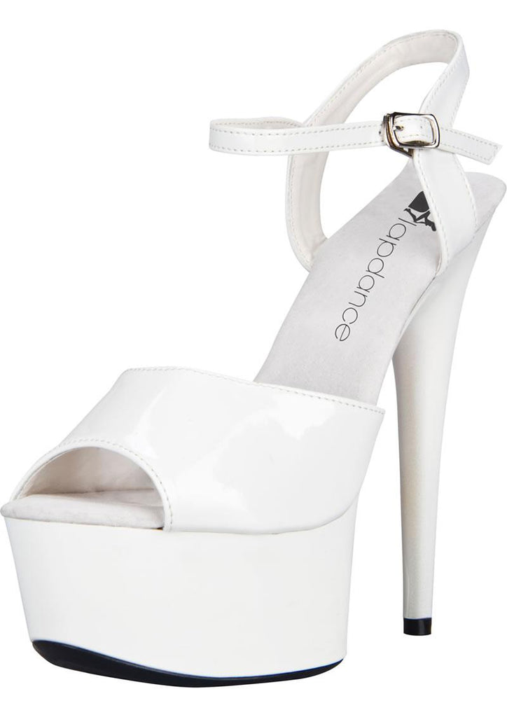 6in. White Platform Sandal with Strap - White - Size 6